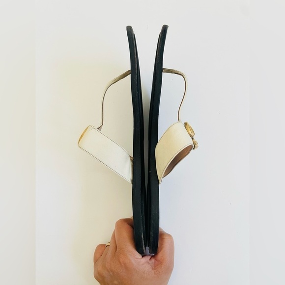 Gucci Mystic White leather Double GG marmont flat thong sandals EU 42 - Picture 8 of 9